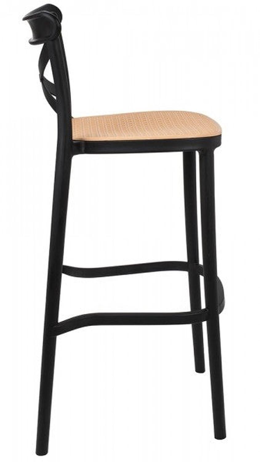 PACK 2 TABURETES BAR VALENTINO NEGRO 75 CM | ESTILO VINTAGE | EXTERIOR - 3