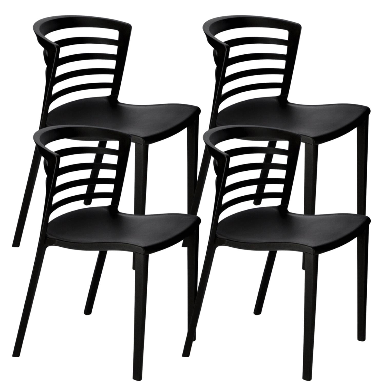 PACK PANDALINO NEGRO 4 SILLAS ALPES NEGRAS RESISTENTE INTERIOR Y EXTERIOR - 1