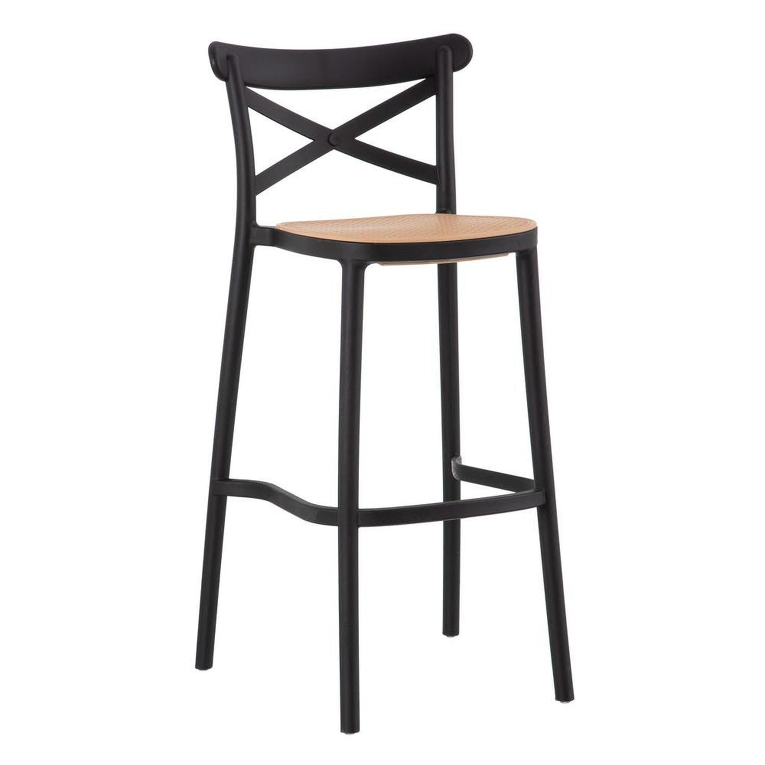 PACK 4 TABURETES BAR VALENTINO NEGRO 75 CM | ESTILO VINTAGE | EXTERIOR - 4