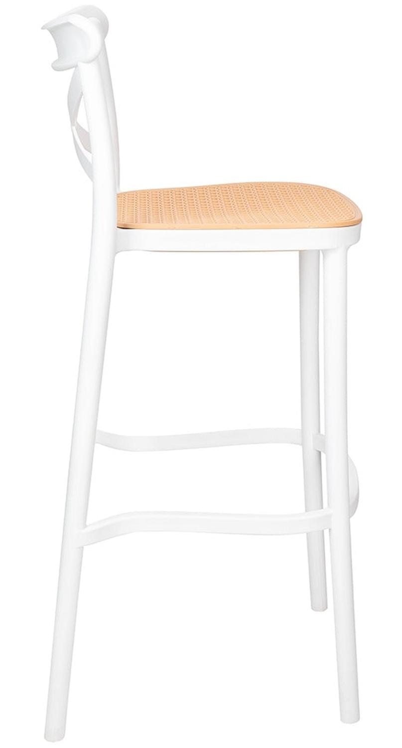 PACK 2 TABURETES BAR & TERRAZA VALENTINO 75 CM | BLANCO | EXTERIOR - 9