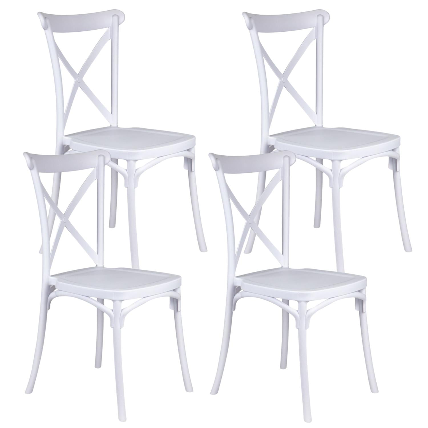 PACK PANDALINO BLANCO 4 SILLA CROSSBACK BLANCA IDEAL TERRAZA Y INTERIOR - 1
