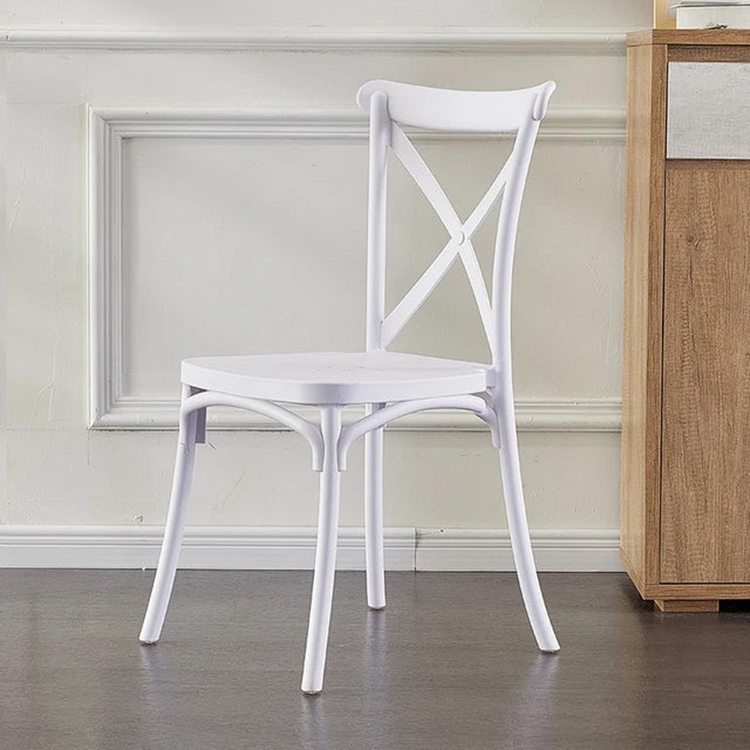 PACK PANDALINO BLANCO 4 SILLA CROSSBACK BLANCA IDEAL TERRAZA Y INTERIOR - 2