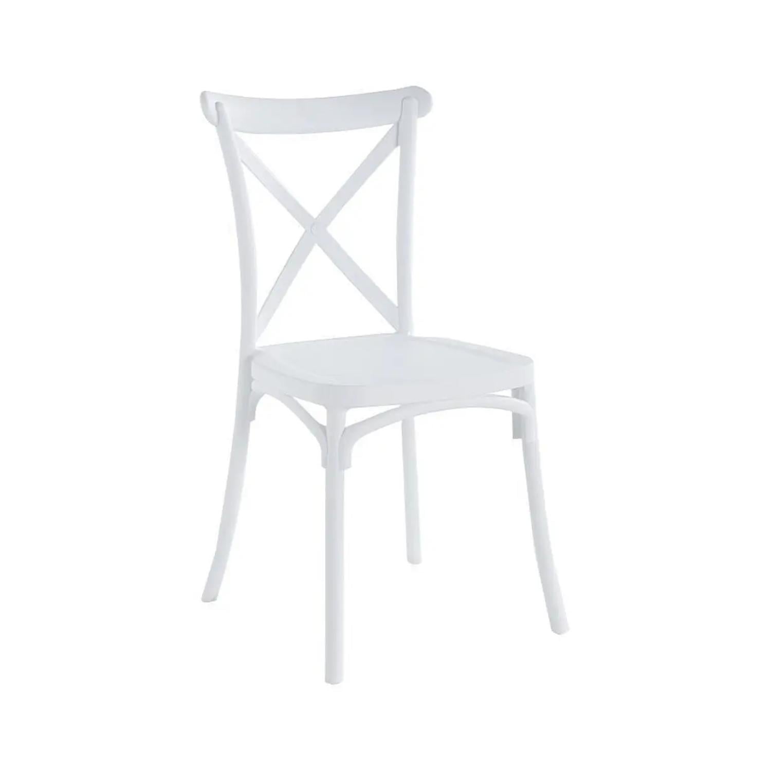 PACK PANDALINO BLANCO 4 SILLA CROSSBACK BLANCA IDEAL TERRAZA Y INTERIOR - 3