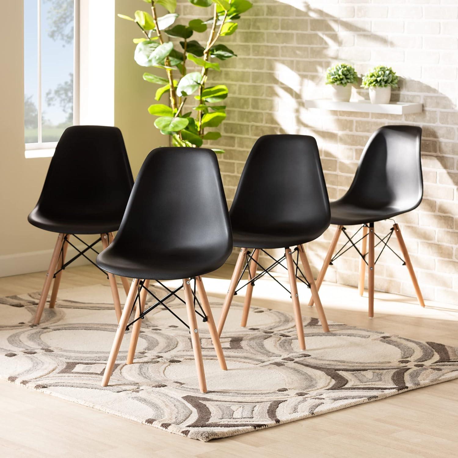 PACK PANDALINO NEGRO 4 SILLAS EAMES NEGRAS IDEAL HOGAR Y OFICINA - 3
