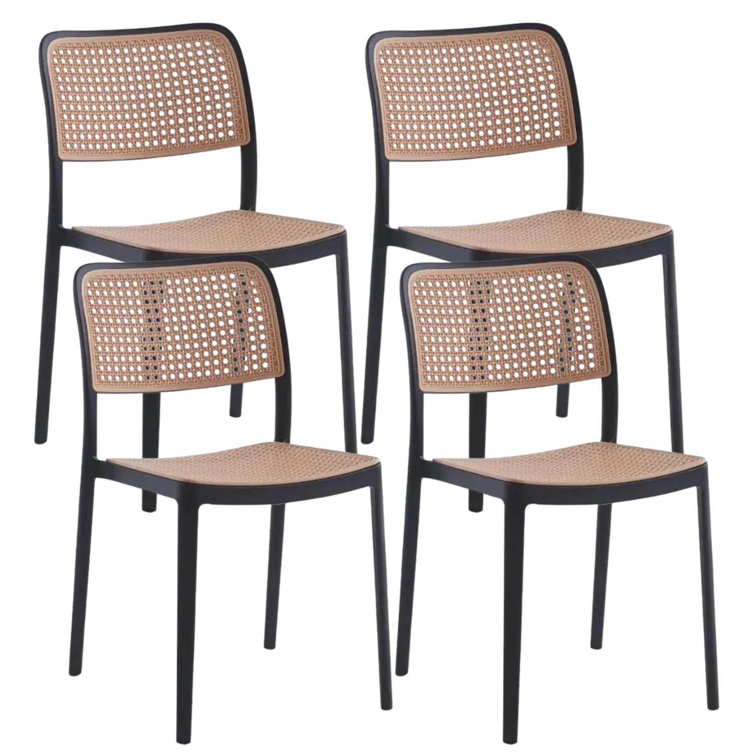 PACK PANDALINO NEGRO 4 SILLAS FERONIA NEGRAS IDEAL EXTERIORES COMEDOR - 1
