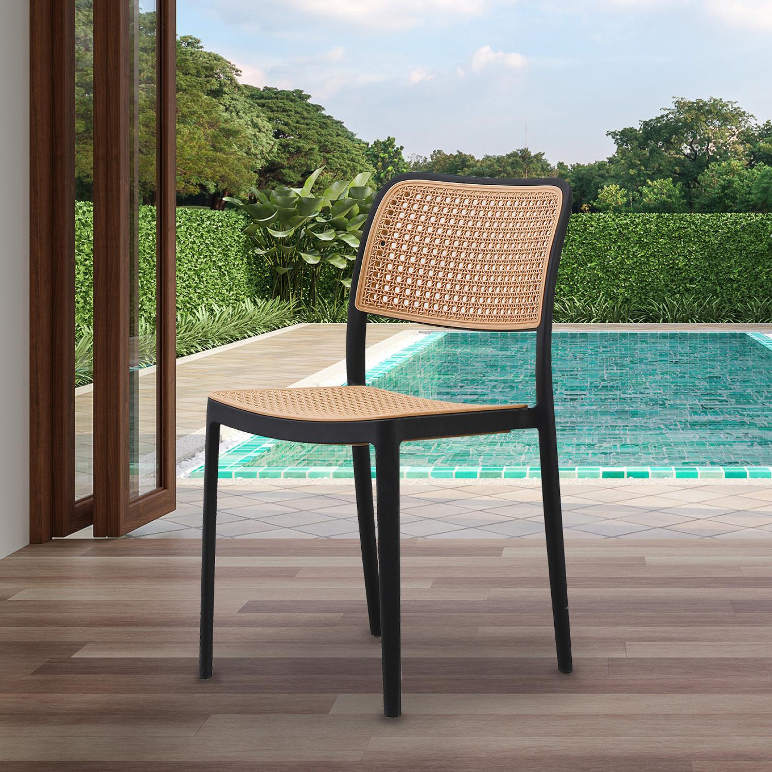 PACK PANDALINO NEGRO 4 SILLAS FERONIA NEGRAS IDEAL EXTERIORES COMEDOR - 2