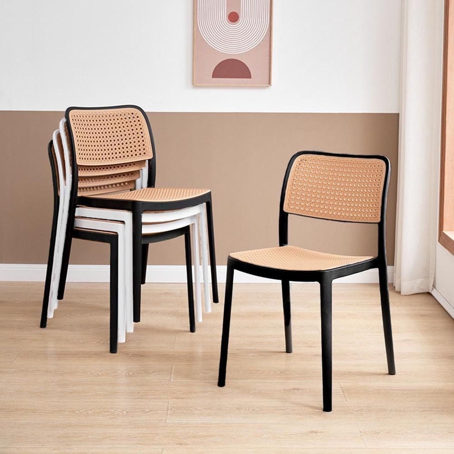 PACK PANDALINO NEGRO 4 SILLAS FERONIA NEGRAS IDEAL EXTERIORES COMEDOR - 3