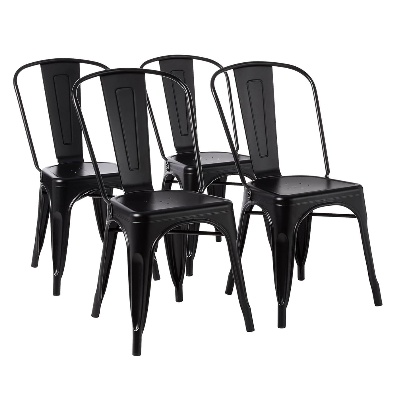 PACK PANDALINO NEGRO 4 SILLAS TOLIX ACERO NEGRAS RESISTENTE EXTERIOR E INTERIOR - 1