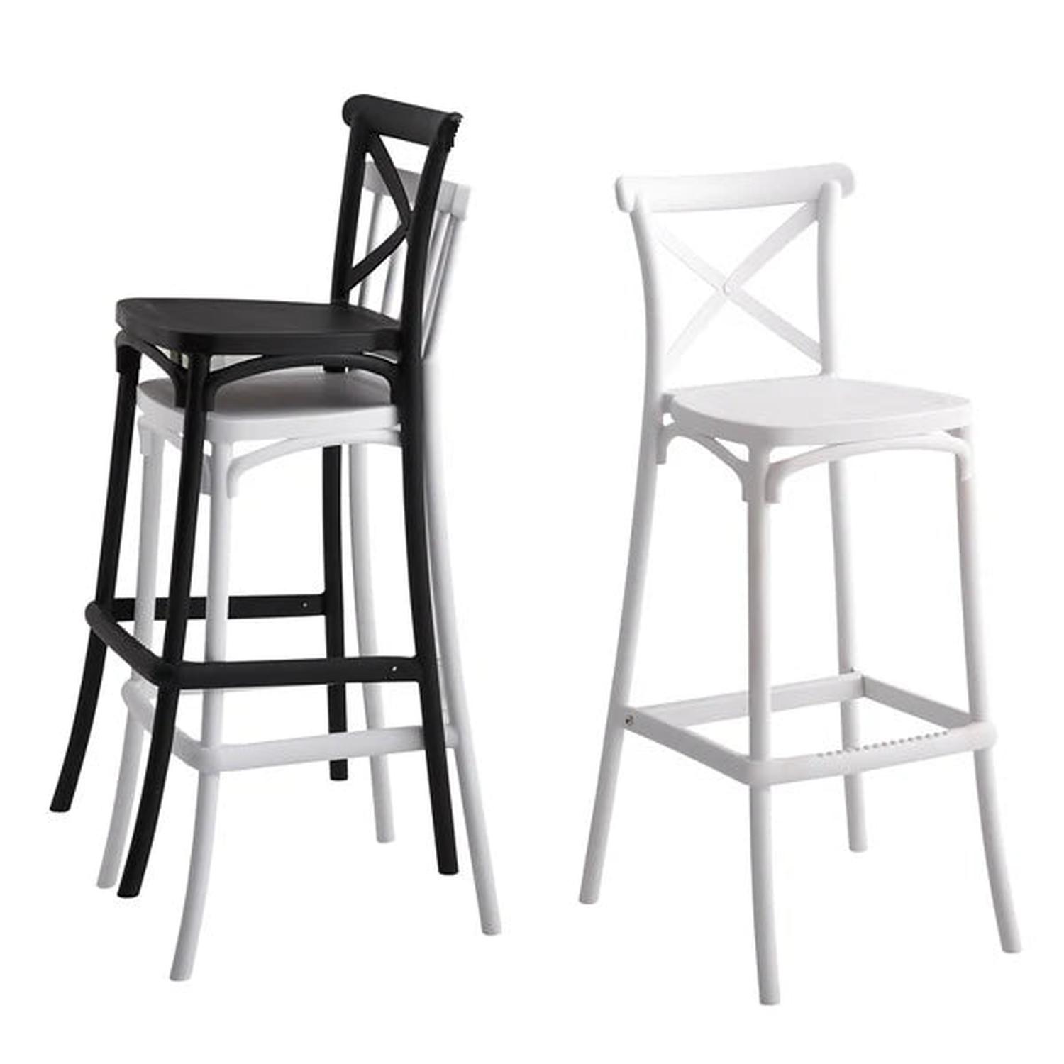 PACK 2 TABURETES CROSSBACK NEGRO 65 CM| DISEÑO MODERNO Y COMODO - 6