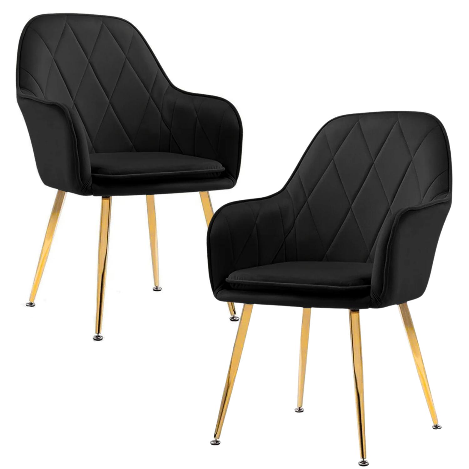 PACK PANDALINO FELPA NEGRO 2 SILLÓN SITIAL DIAMANTE TERCIOPELO MODERNO Y CÓMODO - 1