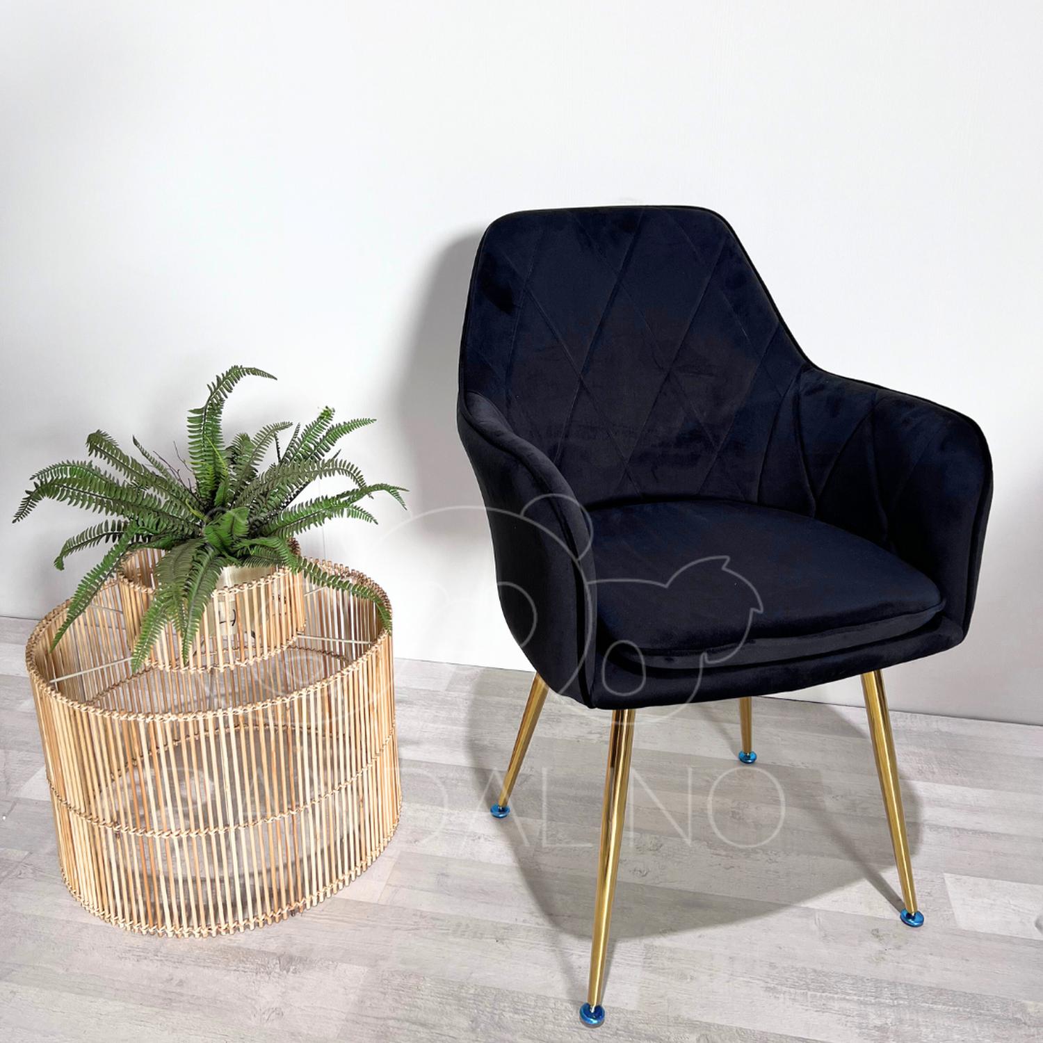 PACK PANDALINO FELPA NEGRO 2 SILLÓN SITIAL DIAMANTE TERCIOPELO MODERNO Y CÓMODO - 2