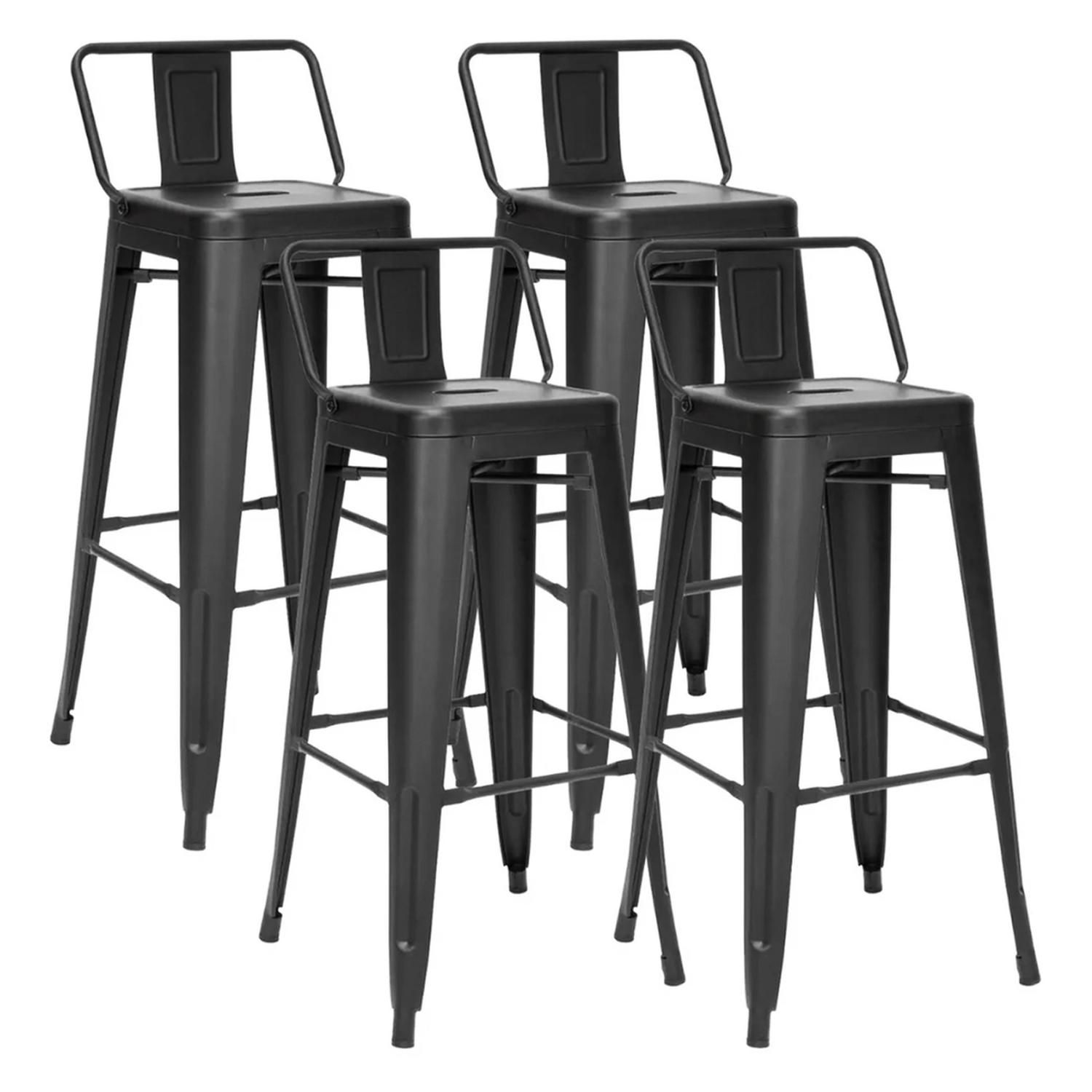 PACK PANDALINO NEGRO 4 TABURETES TOLIX S 64 CM DISEÑO INDUSTRIAL COCINA - 1