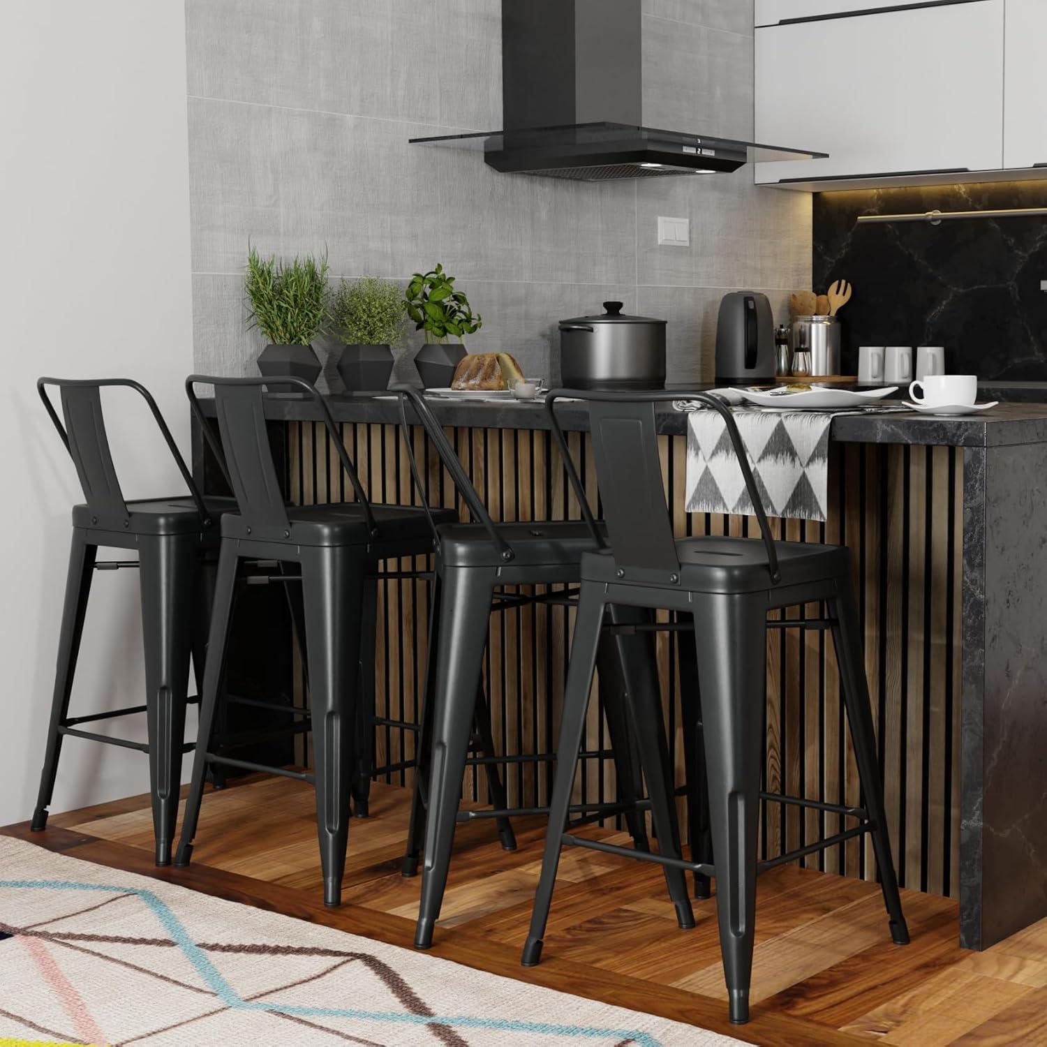 PACK PANDALINO NEGRO 4 TABURETES TOLIX S 64 CM DISEÑO INDUSTRIAL COCINA - 2