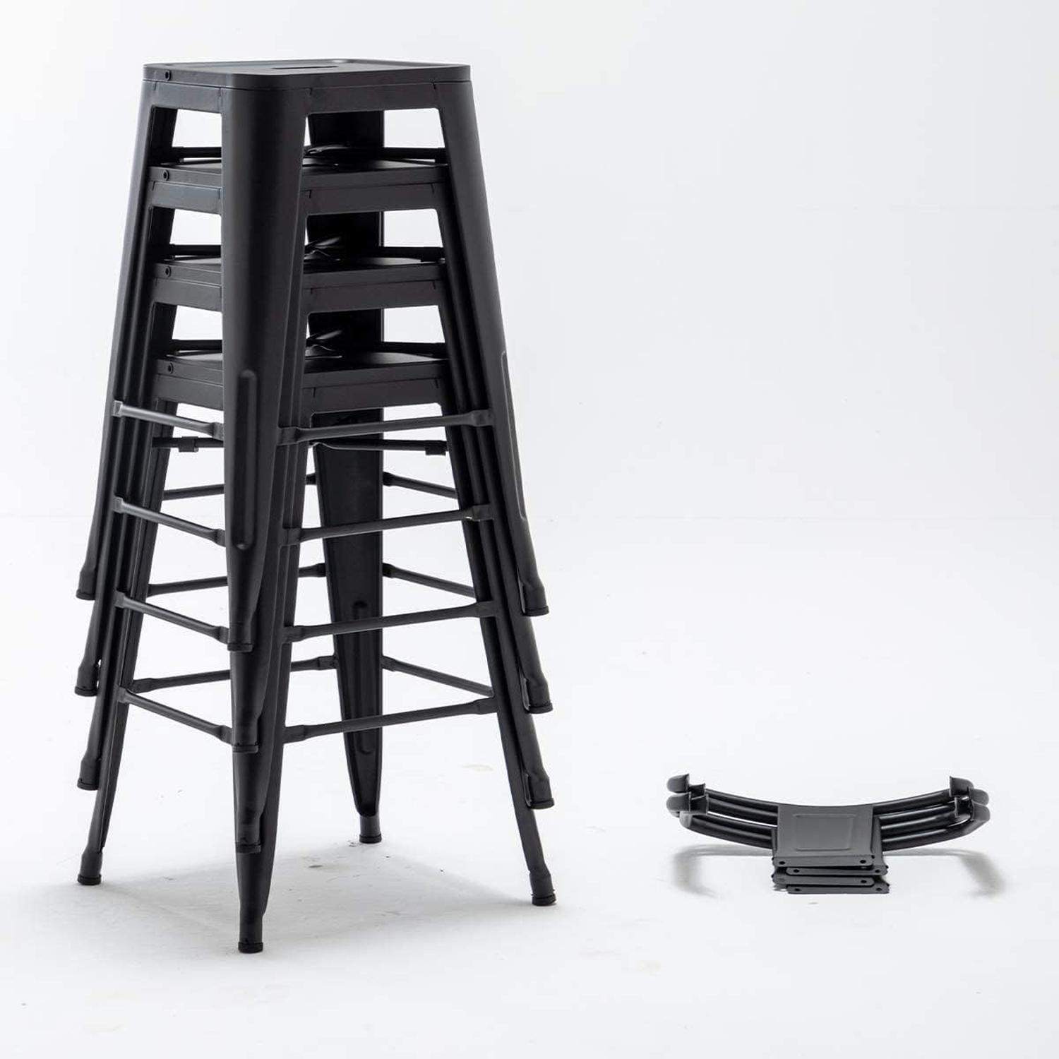 PACK PANDALINO NEGRO 4 TABURETES TOLIX S 64 CM DISEÑO INDUSTRIAL COCINA - 3