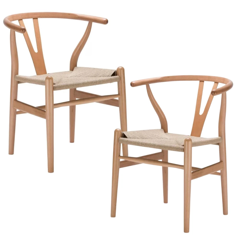 PACK PANDALINO CAFE 2 SILLA WISHBONE NÓRDICA MADERA NATURAL - 1