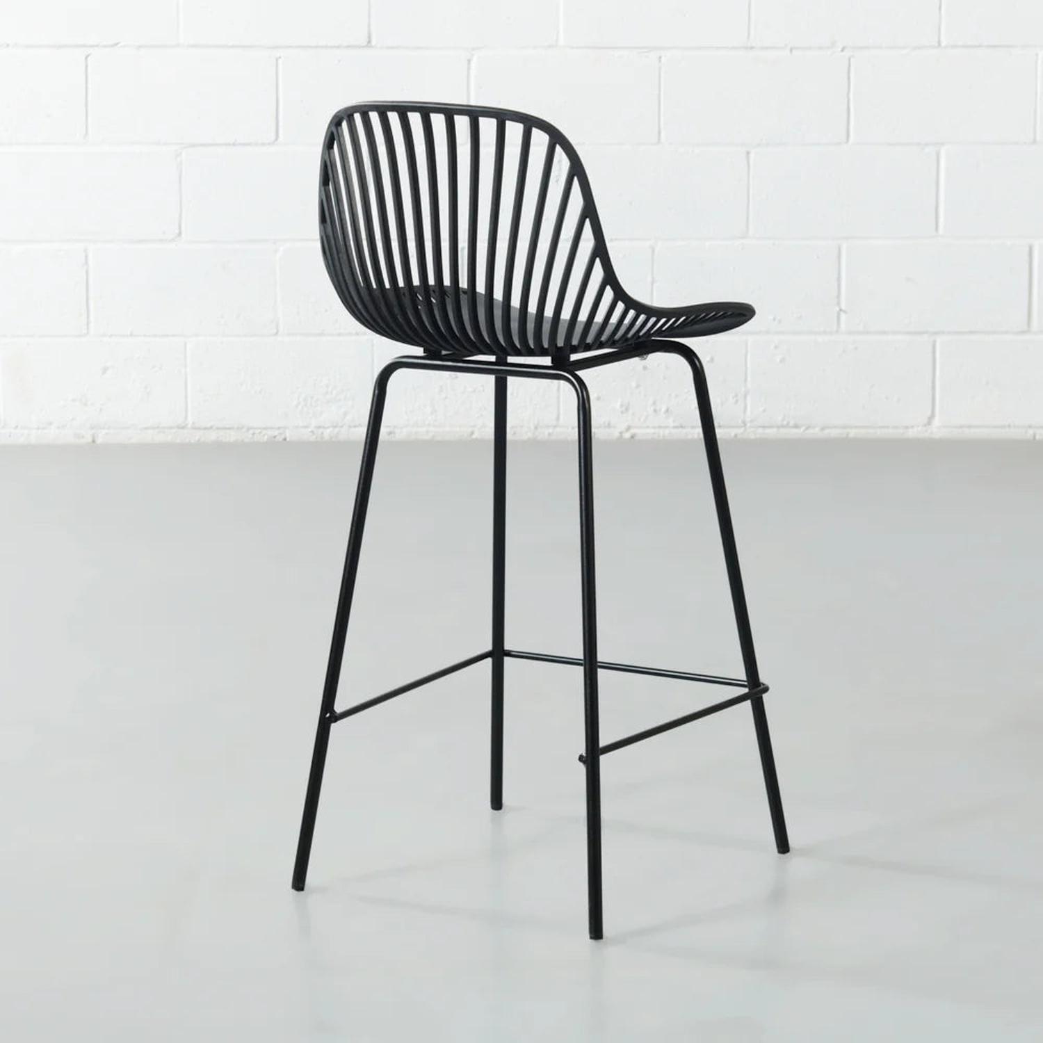 PACK 2 TABURETES PEYTON NEGROS 77CM |DISEÑO MODERNO Y RESISTENTE - 5