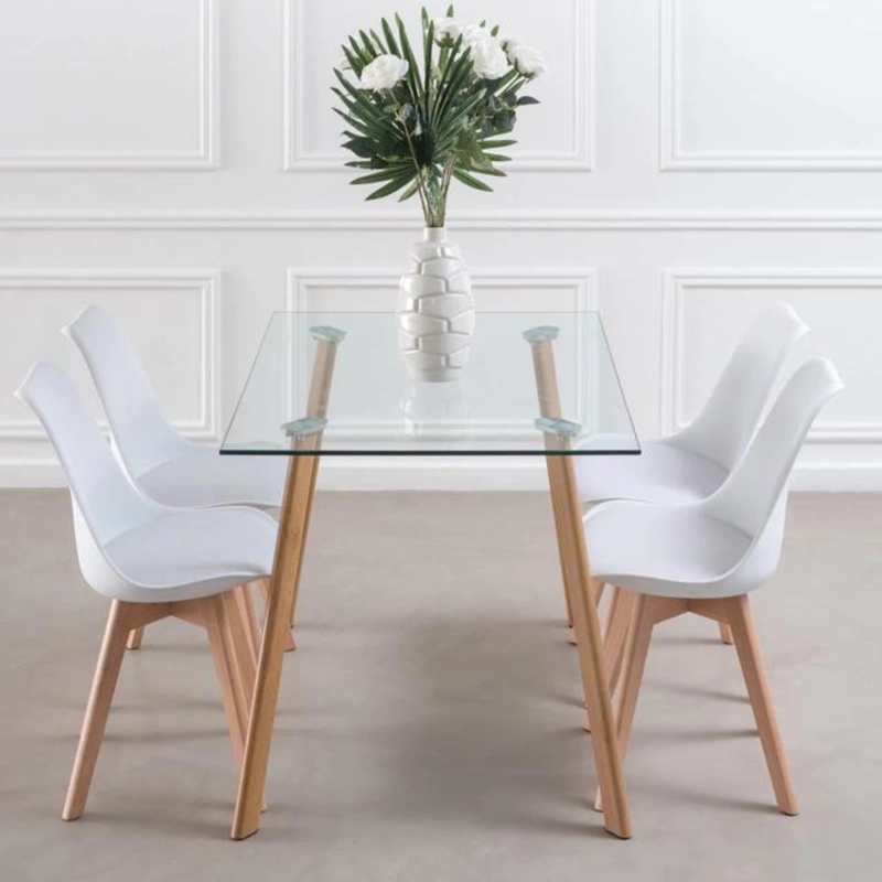 COMEDOR MESA FERRA + 4 SILLAS TULIP BLANCA | ESTILO NORDICO Y ELEGANTE - 2