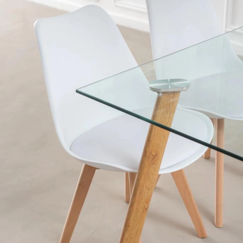 COMEDOR MESA FERRA + 4 SILLAS TULIP BLANCA | ESTILO NORDICO Y ELEGANTE - 3
