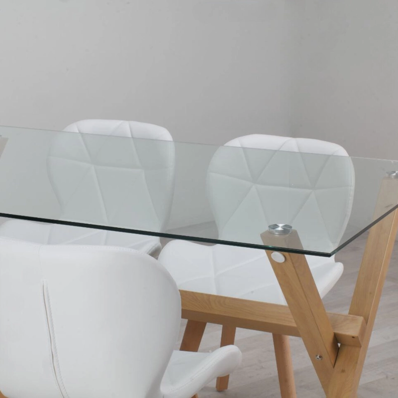 COMEDOR MODERNO MESA XINIA 140X90 + 4 SILLONES RUBIK BLANCO - 2