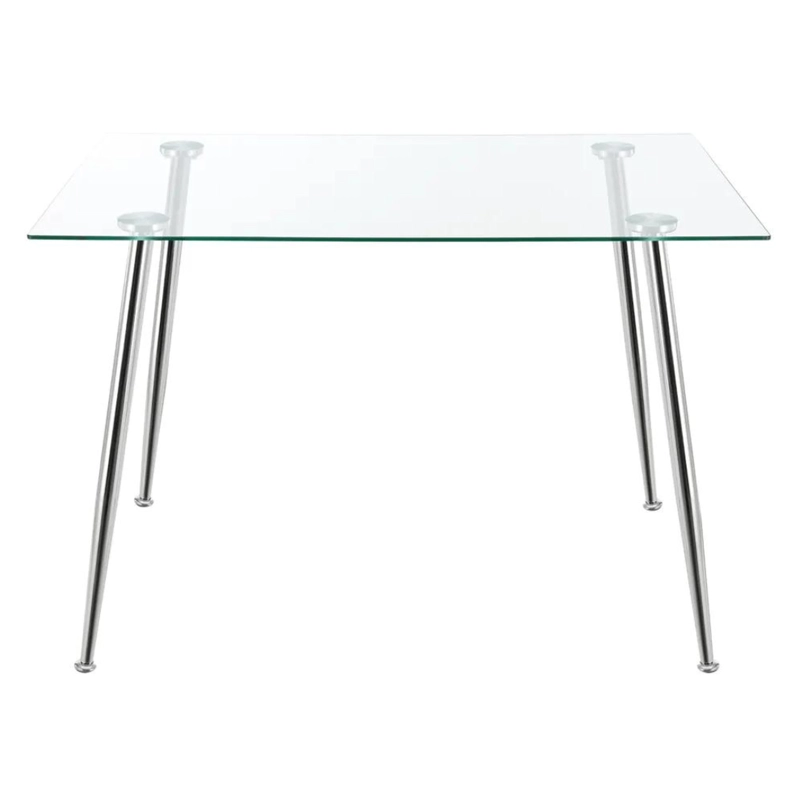 COMEDOR MESA RECTANGULAR VITREO 130X80 + 4 SILLA DINING BLANCA - 7