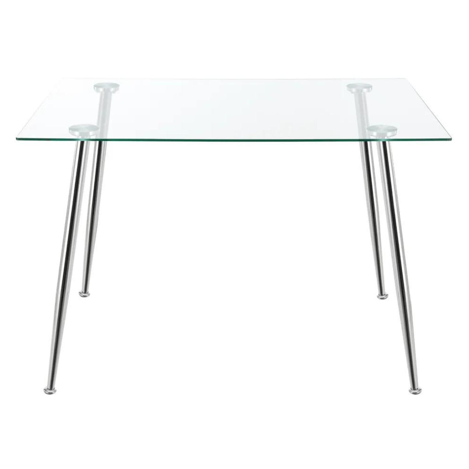 COMEDOR MESA RECTANGULAR VITREO 130X80 + 4 SILLA DINING BLANCA - 7