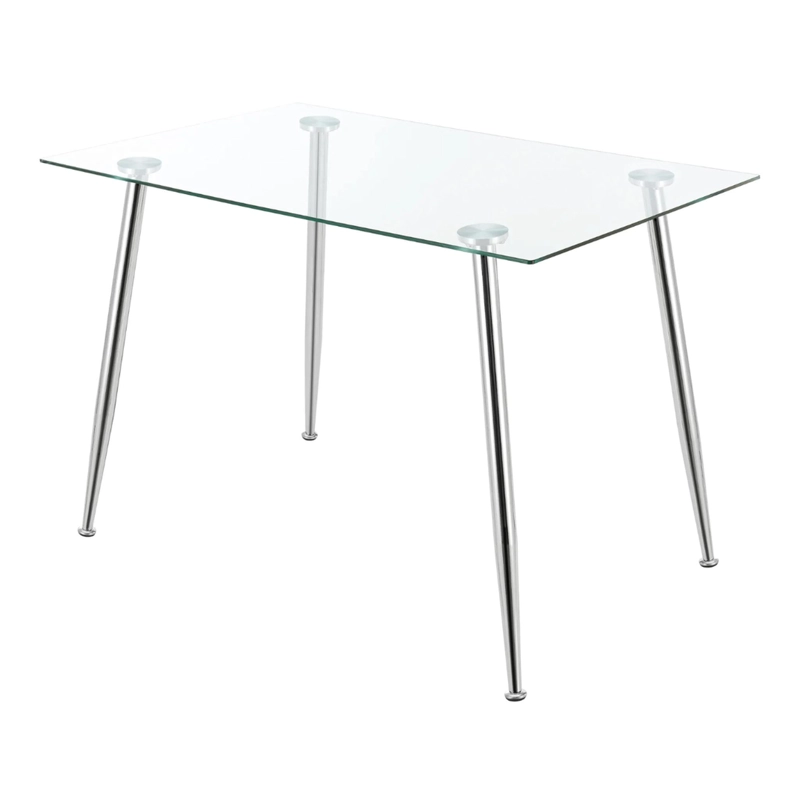 COMEDOR MESA RECTANGULAR VITREO 130X80 + 4 SILLA DINING BLANCA - 9