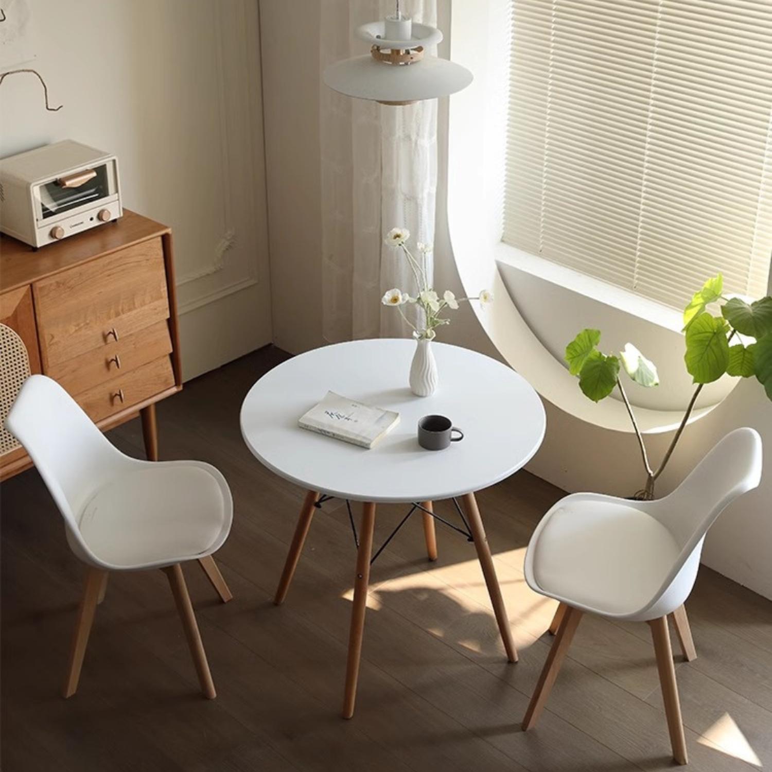 COMEDOR MODERNO MESA ESTELA 80CM + 2 SILLAS TULIP | DISEÑO NORDICO - 2
