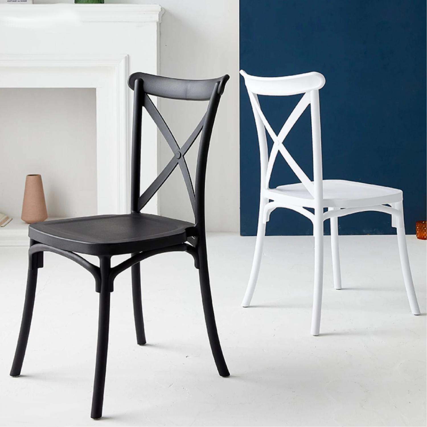 PACK 4 SILLA CROSSBACK NEGRA | IDEAL TERRAZA Y INTERIOR - 3