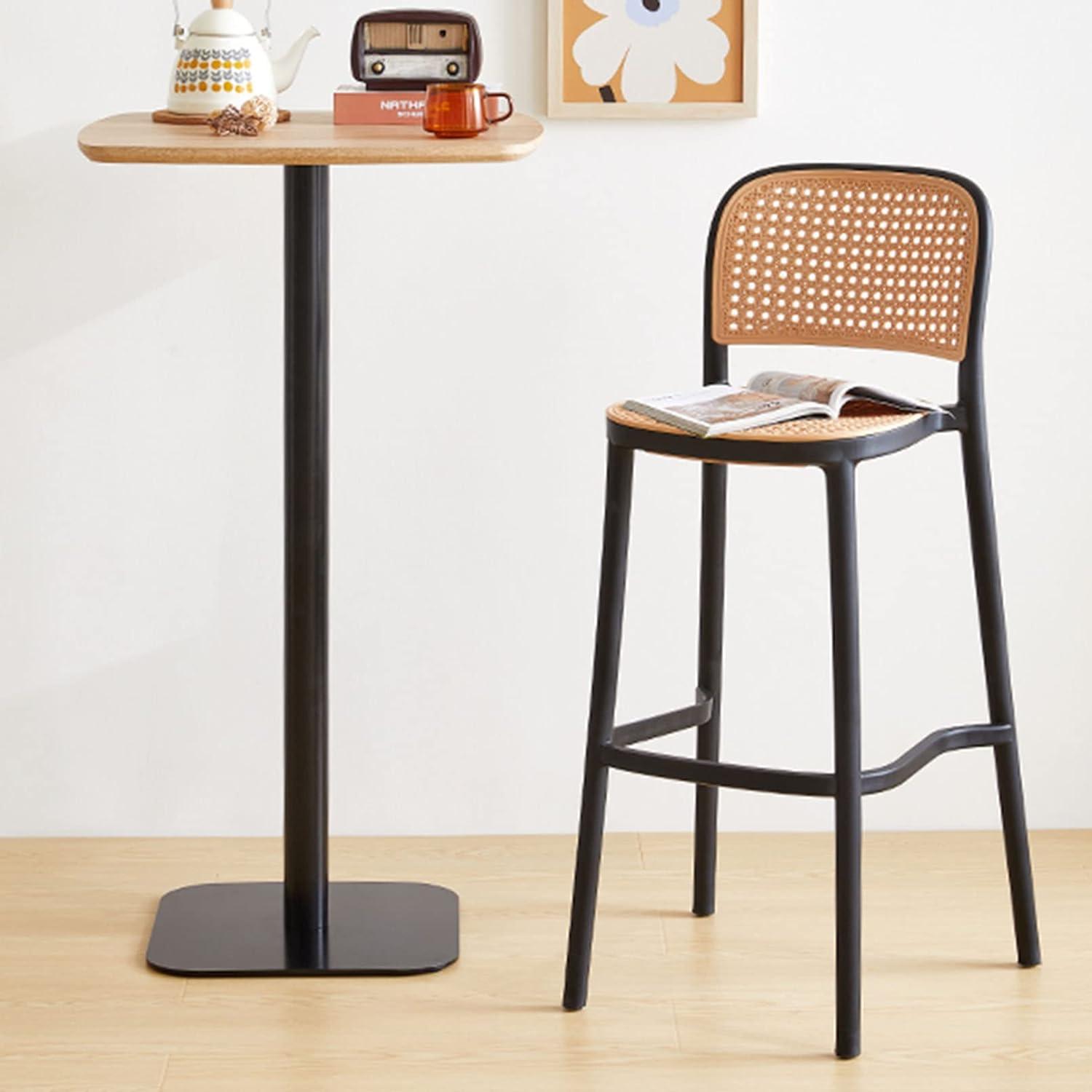 PACK 4 TABURETE MONTANA NEGRO 65CM | RATTAN SINTE TICO | APILABLE - 2
