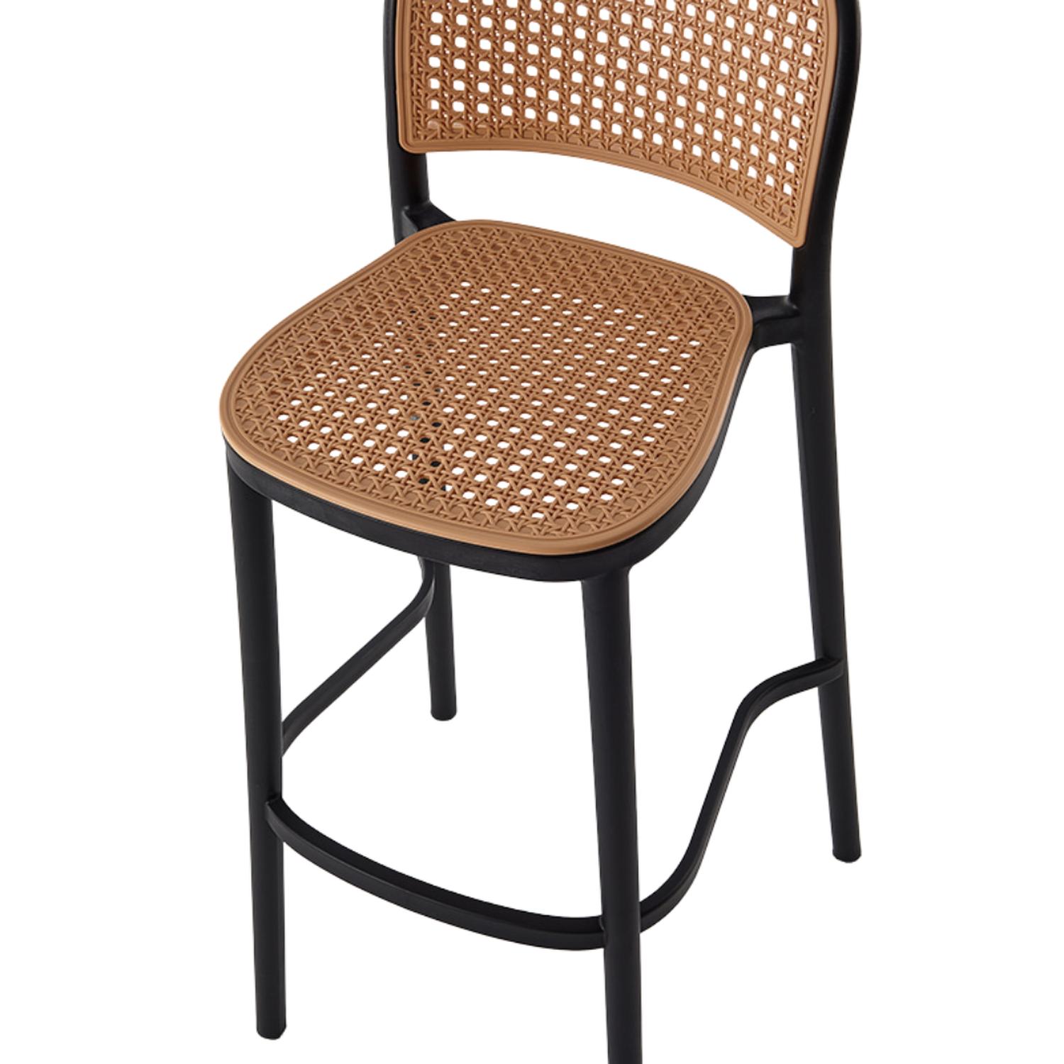 PACK 4 TABURETE MONTANA NEGRO 65CM | RATTAN SINTE TICO | APILABLE - 5