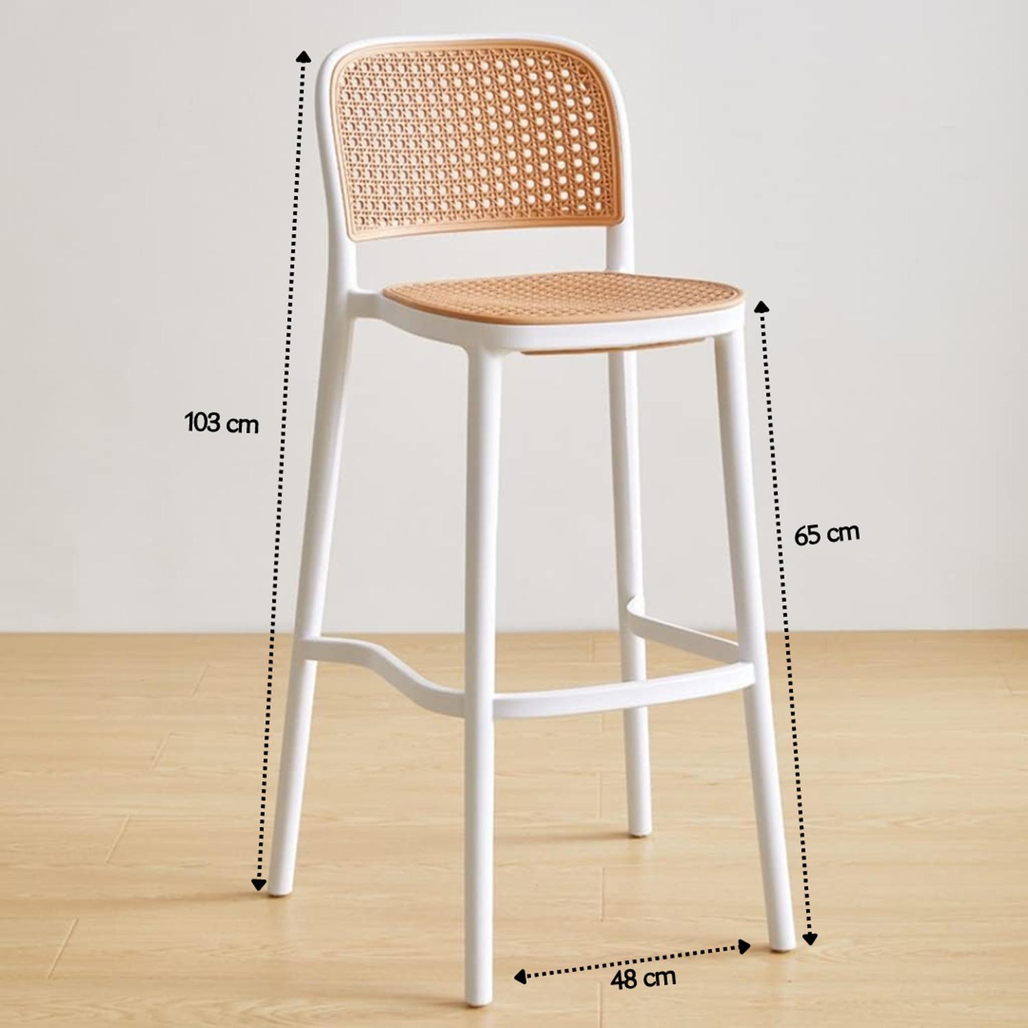PACK 2 TABURETE MONTANA BLANCO 65CM | RATTAN SINTE TICO, EXTERIOR - 3