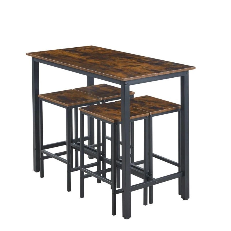 PACK MESA ALTA + 4 TABURETES BAR | ESTILO INDUSTRIAL - 4
