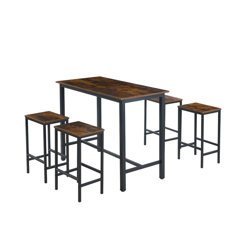 PACK MESA ALTA + 4 TABURETES BAR | ESTILO INDUSTRIAL - 5