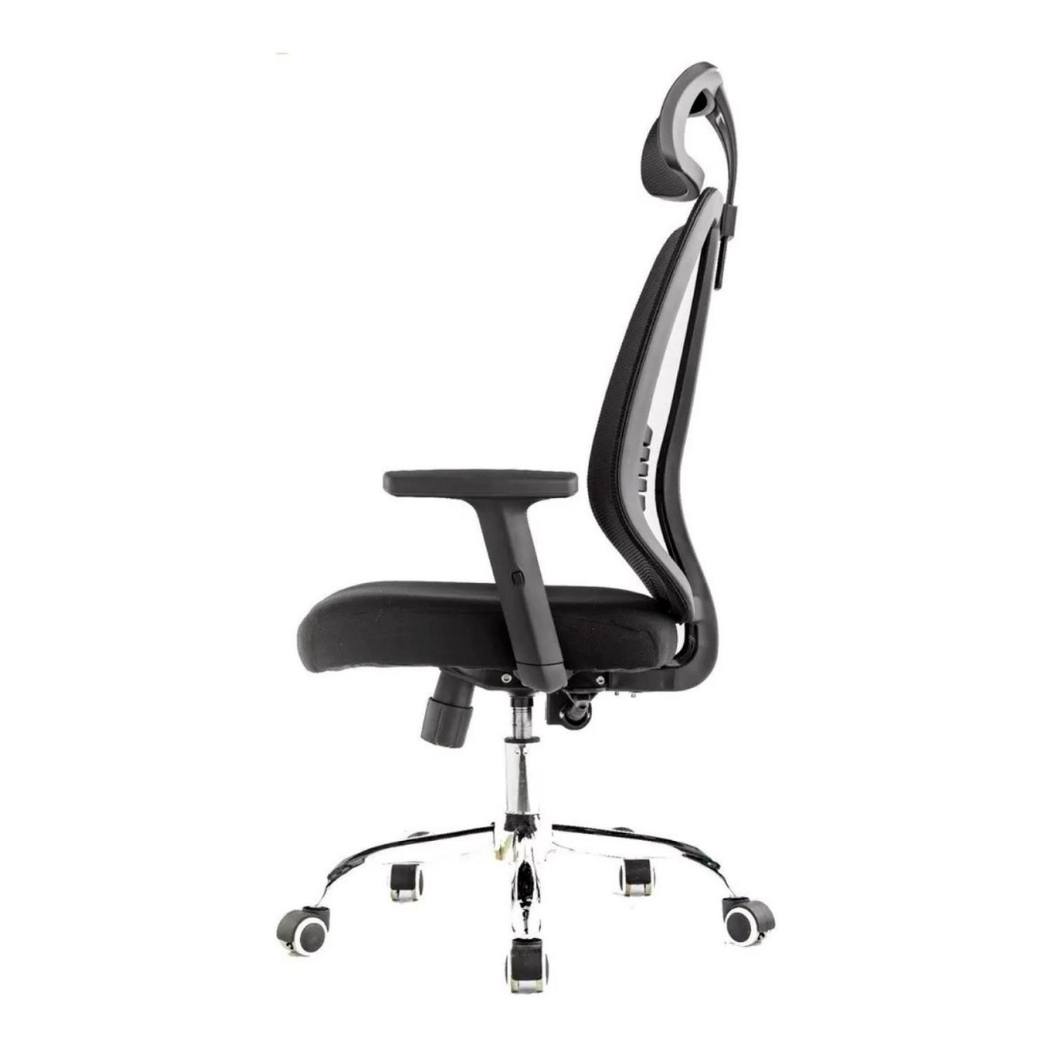 SILLA OFICINA ERGONOMICA FLEXA NEGRA | APOYABRAZOS Y REPOSACABEZAS AJUSTABLE - 4