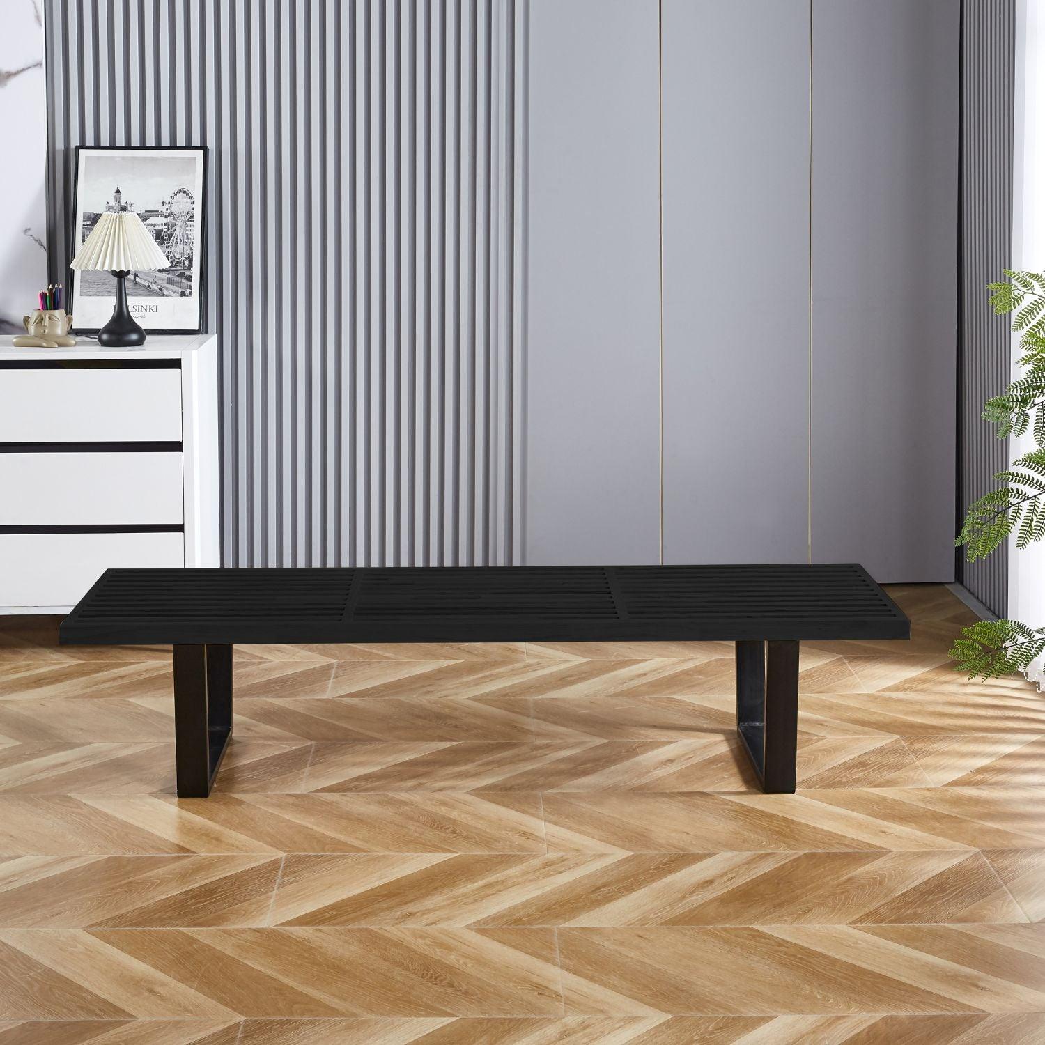 BANQUETA BAENA NEGRA | MADERA FRESNO | VERSATIL Y ELEGANTE - 2