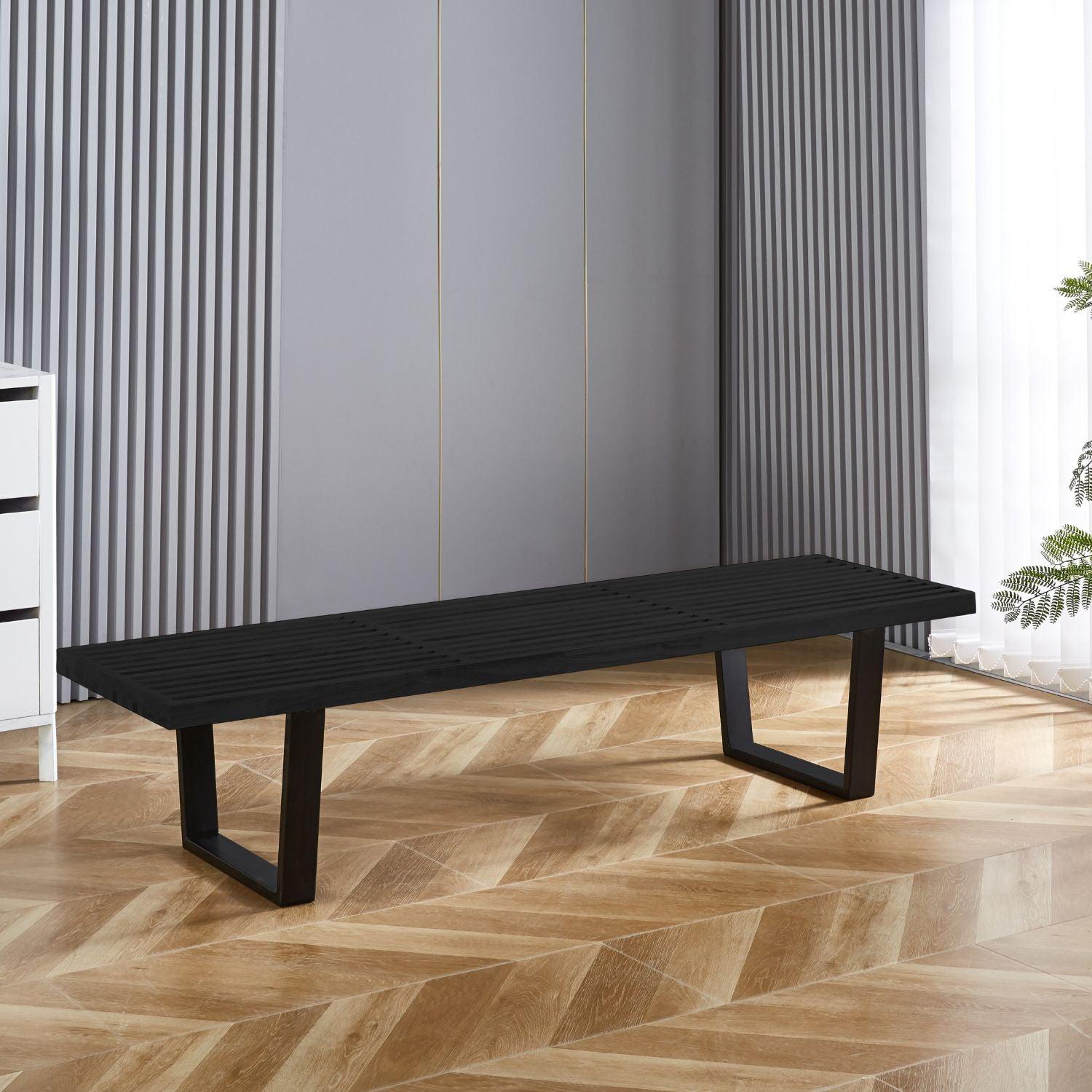 BANQUETA BAENA NEGRA | MADERA FRESNO | VERSATIL Y ELEGANTE - 3