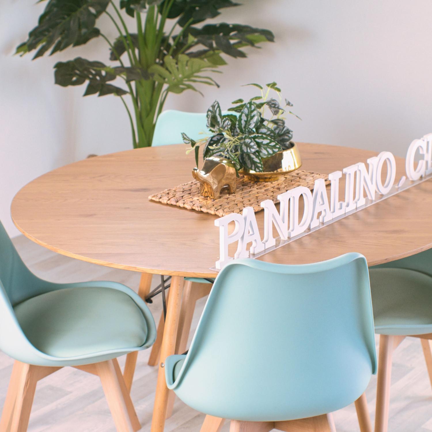 COMEDOR REDONDO SHANNA 100CM + 4 SILLAS TULIP MENTA - 3