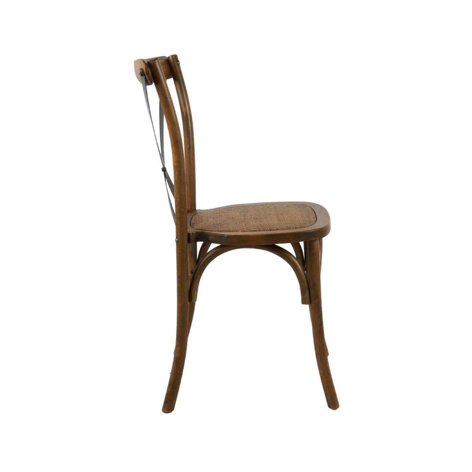 PACK 4 SILLA CROSSBACK MADERA & RATTAN | CAFE Y NEGRO - 5