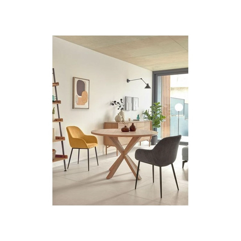 MESA REDONDA EQUIZ WOOD 100CM | PATAS X | COMEDOR U OFICINA - 4