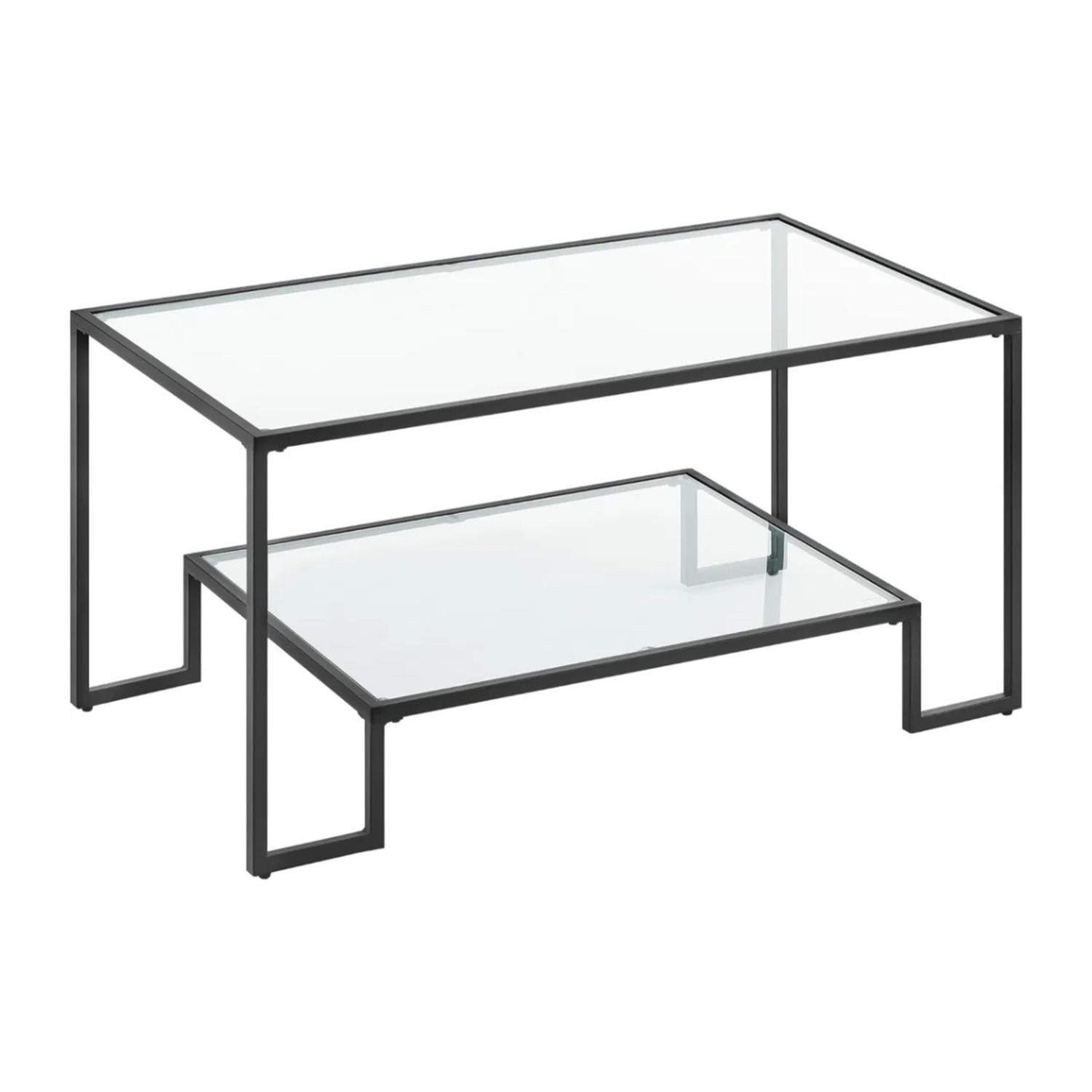 MESA DE CENTRO LANDALA | VIDRIO Y FIERRO NEGRO - 1