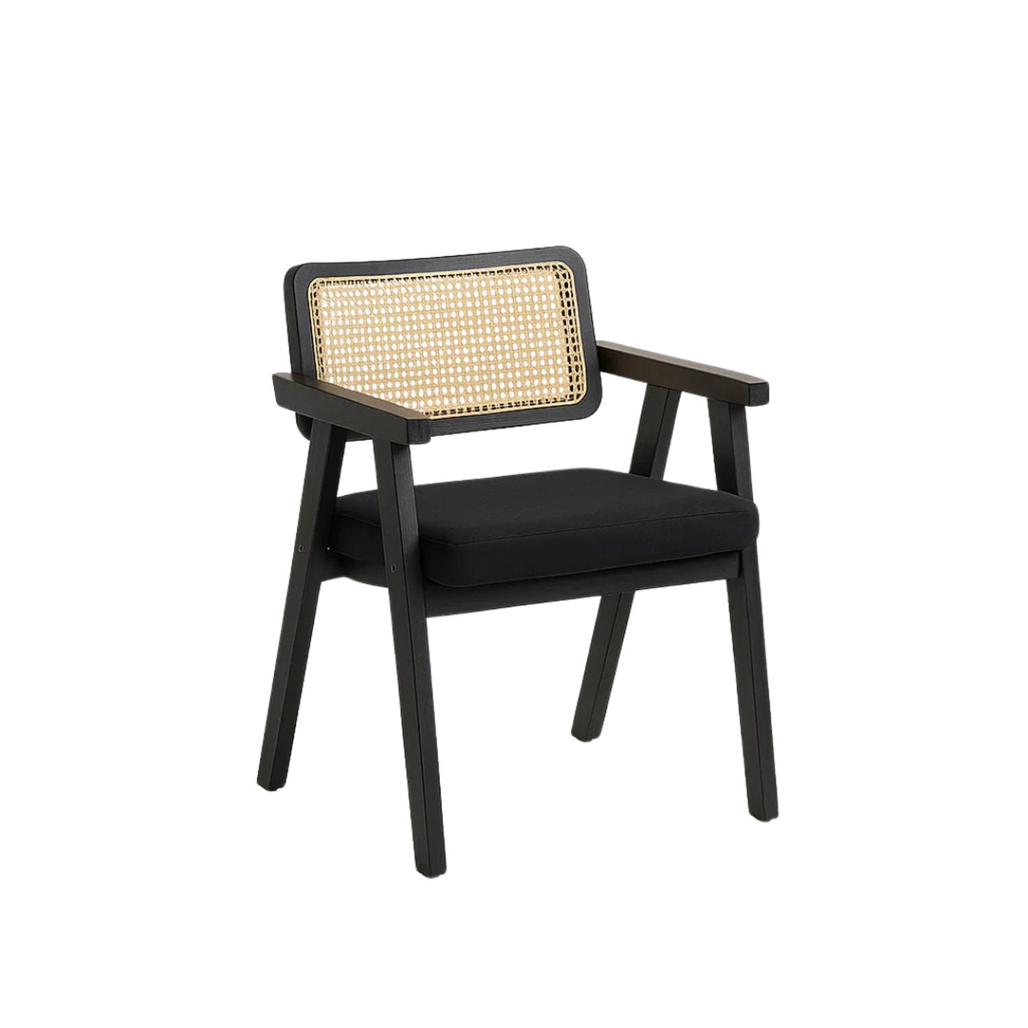 PACK 2 BUTACA SITIAL CAPITOL ACOLCHADO DE RATTAN NEGRO - 6