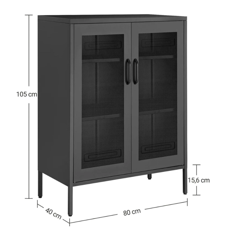 MUEBLE BUFFET ZOE | NEGRO METALICO - 5