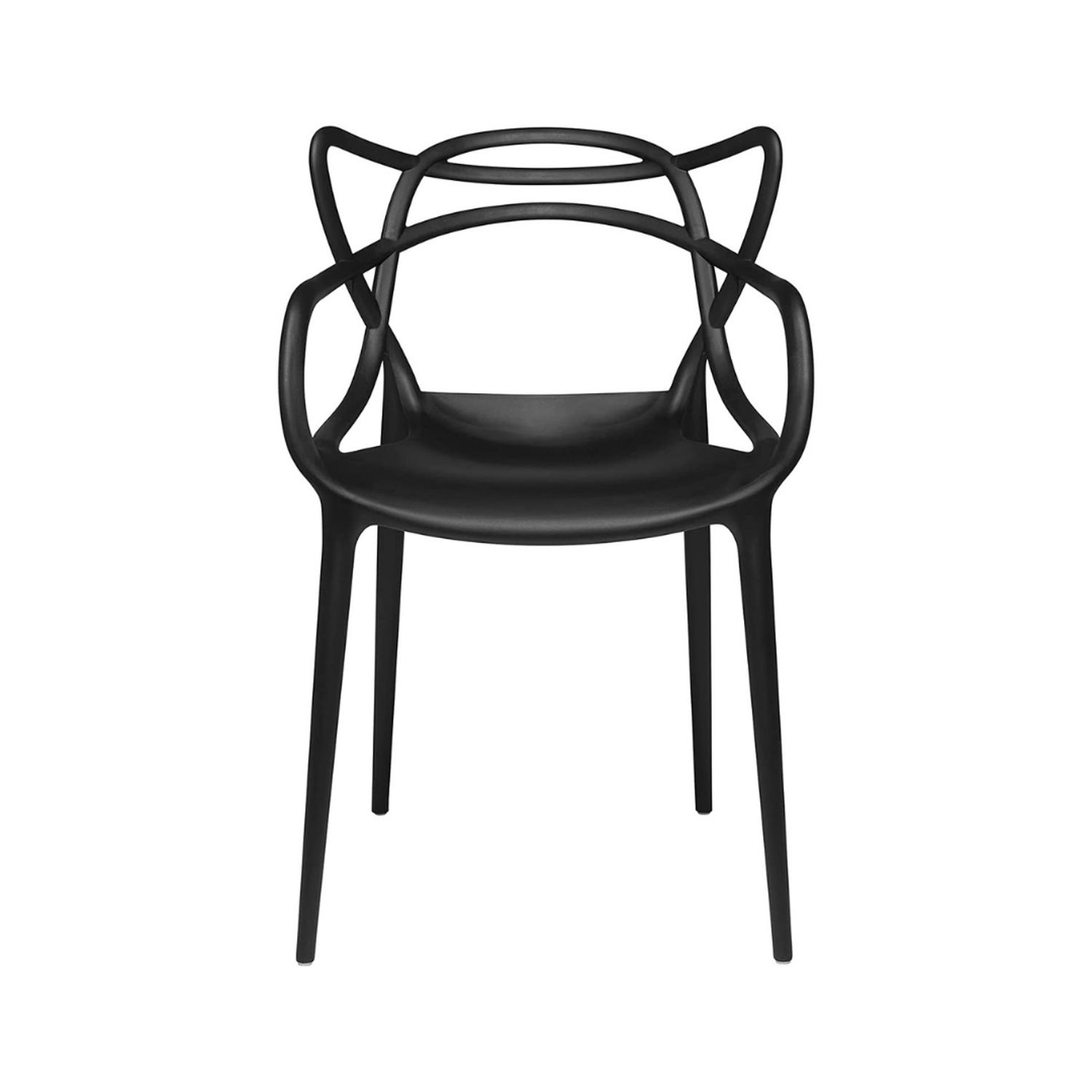 COMEDOR MESA REDONDA SHANNA 100CM + 4 SILLAS MASTERS NEGRO - 7
