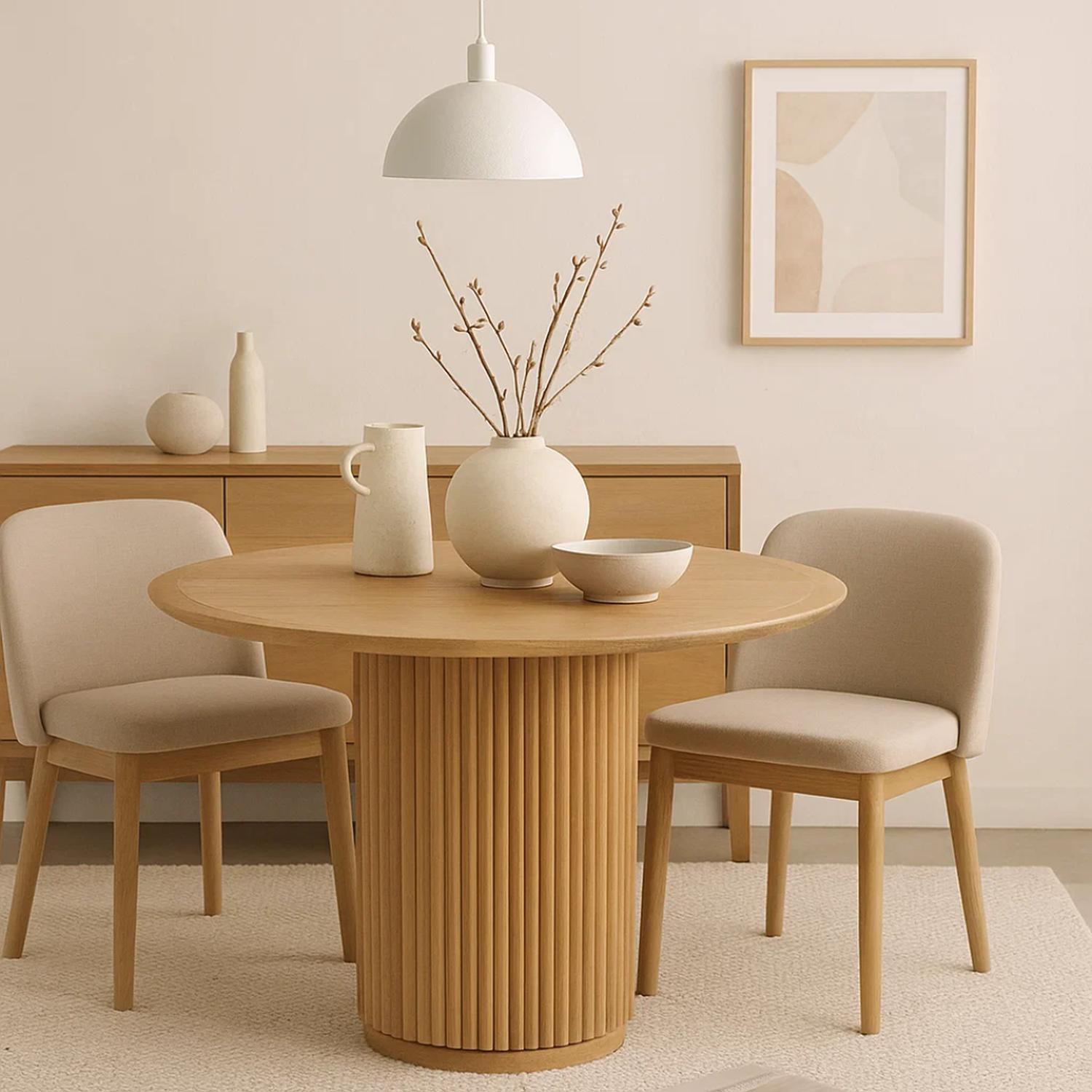 MESA REDONDA CANTERA D130 CM | MADERA NATURAL - 3