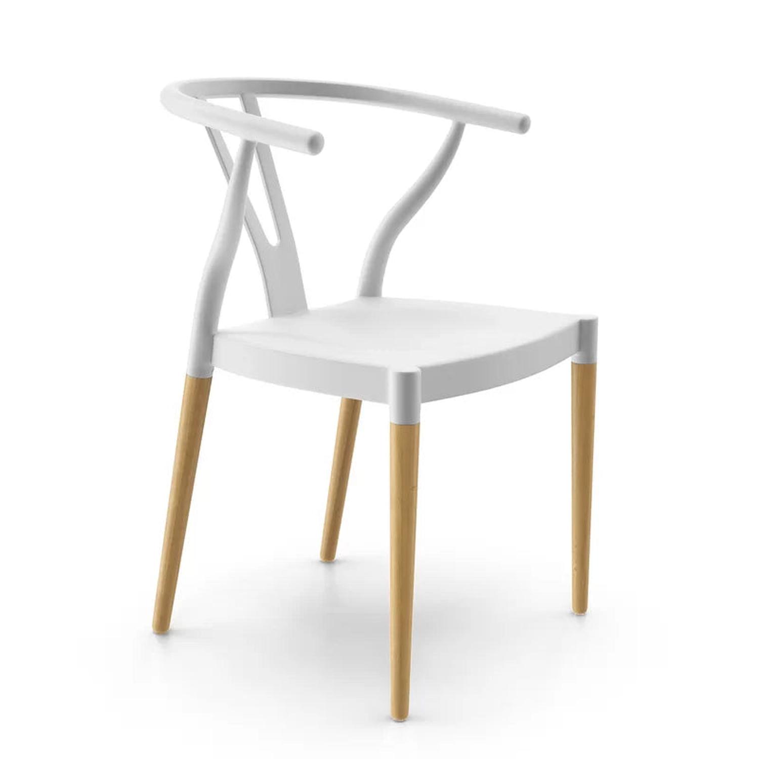 COMEDOR MESA EQUIZ 100CM + 4 SILLAS WISHBONE BLANCA - 7