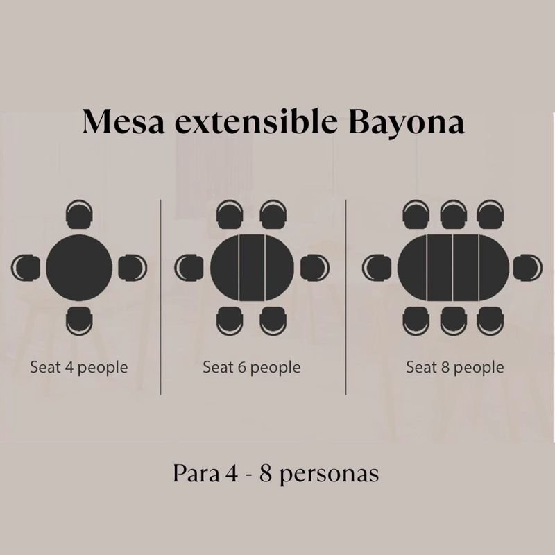 MESA EXTENSIBLE BAYONA WOOD | 100CM A 180CM - 5