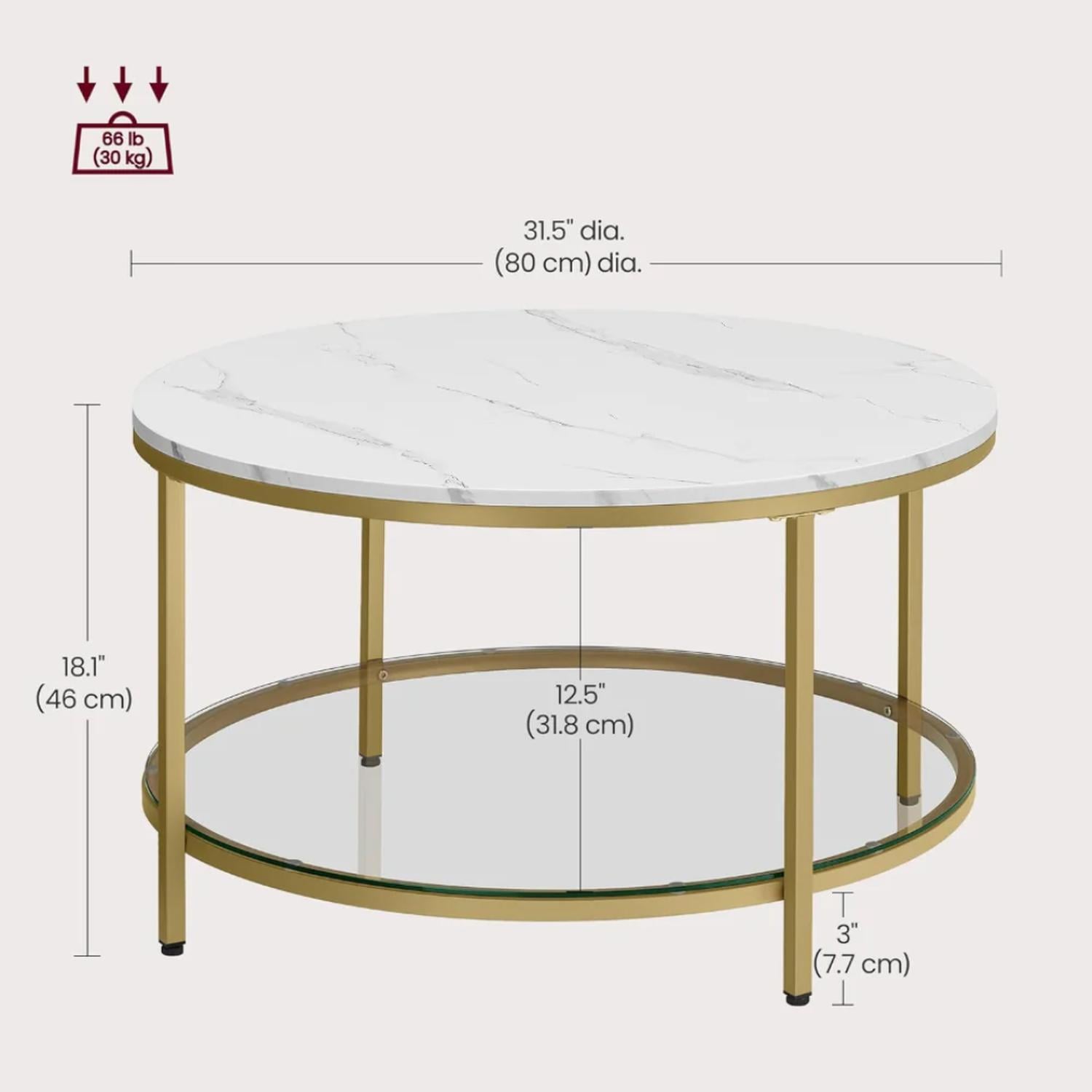 MESA DE CENTRO MAGALIA | MODERNA, DORADA Y DE VIDRIO - 3