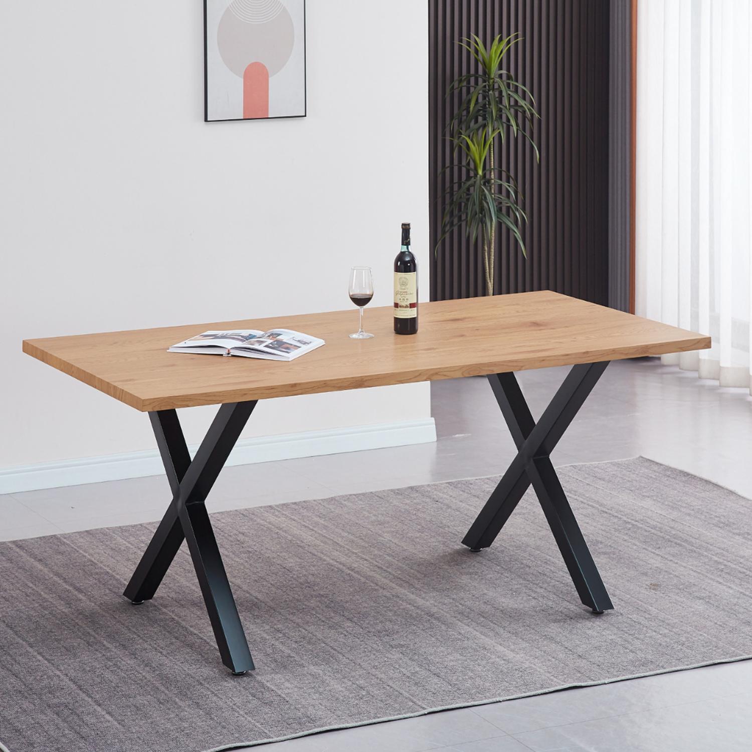 MESA RECTANGULAR DISEÑO CRUZADO 180X90 | ESTILO INDUSTRIAL - 3