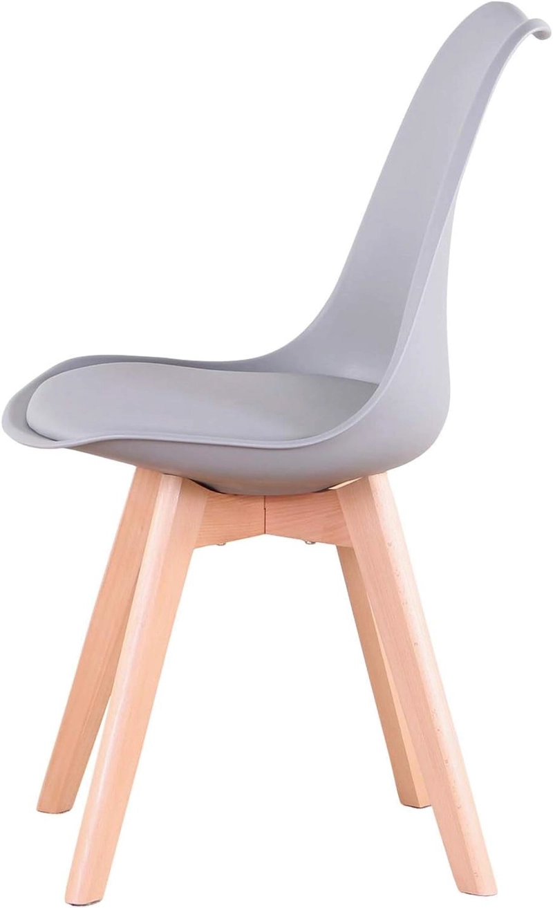 COMEDOR MESA TULIP REDONDA 80CM BLANCA + 4 SILLAS TULIP GRIS - 4
