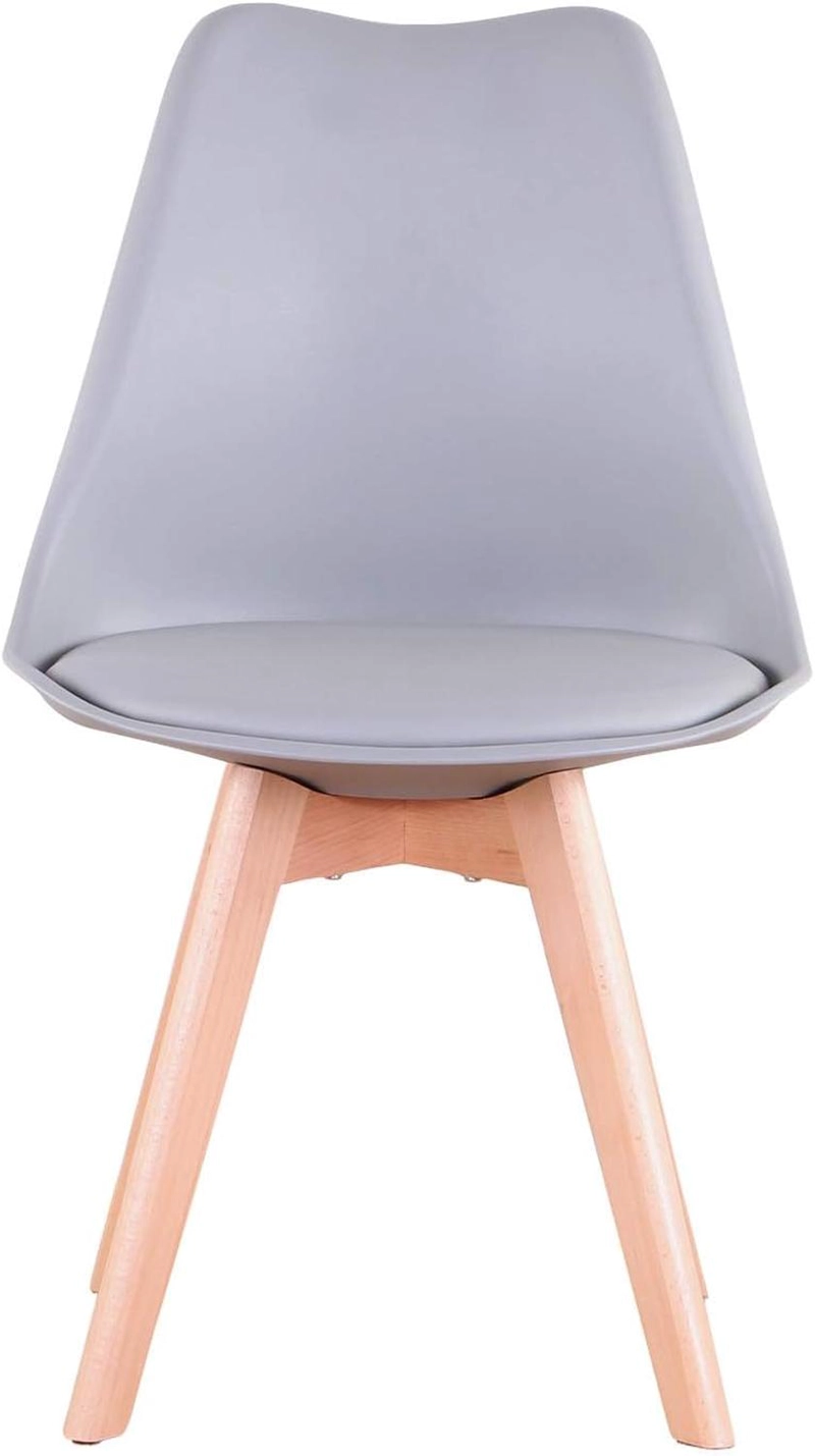COMEDOR MESA TULIP REDONDA 80CM BLANCA + 4 SILLAS TULIP GRIS - 5